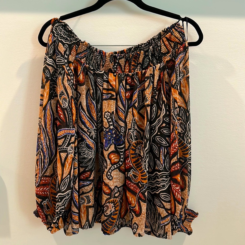 Floral multicolor women off shoulder blouse